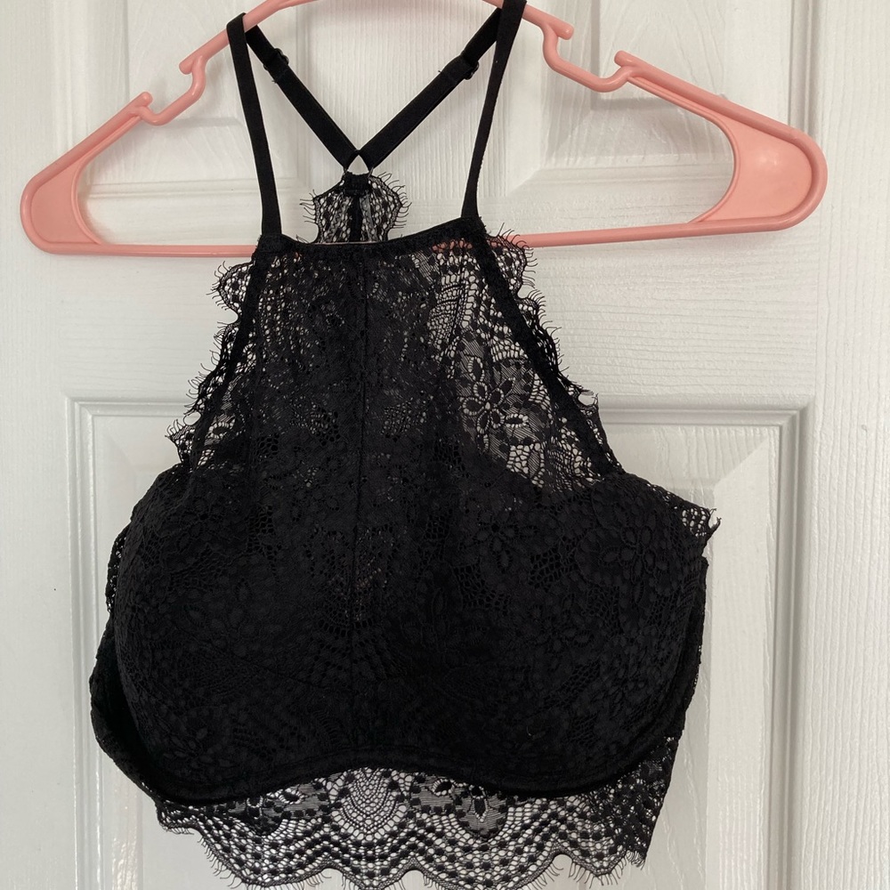 Black Victoria's Secret push up bralette razorback size Large